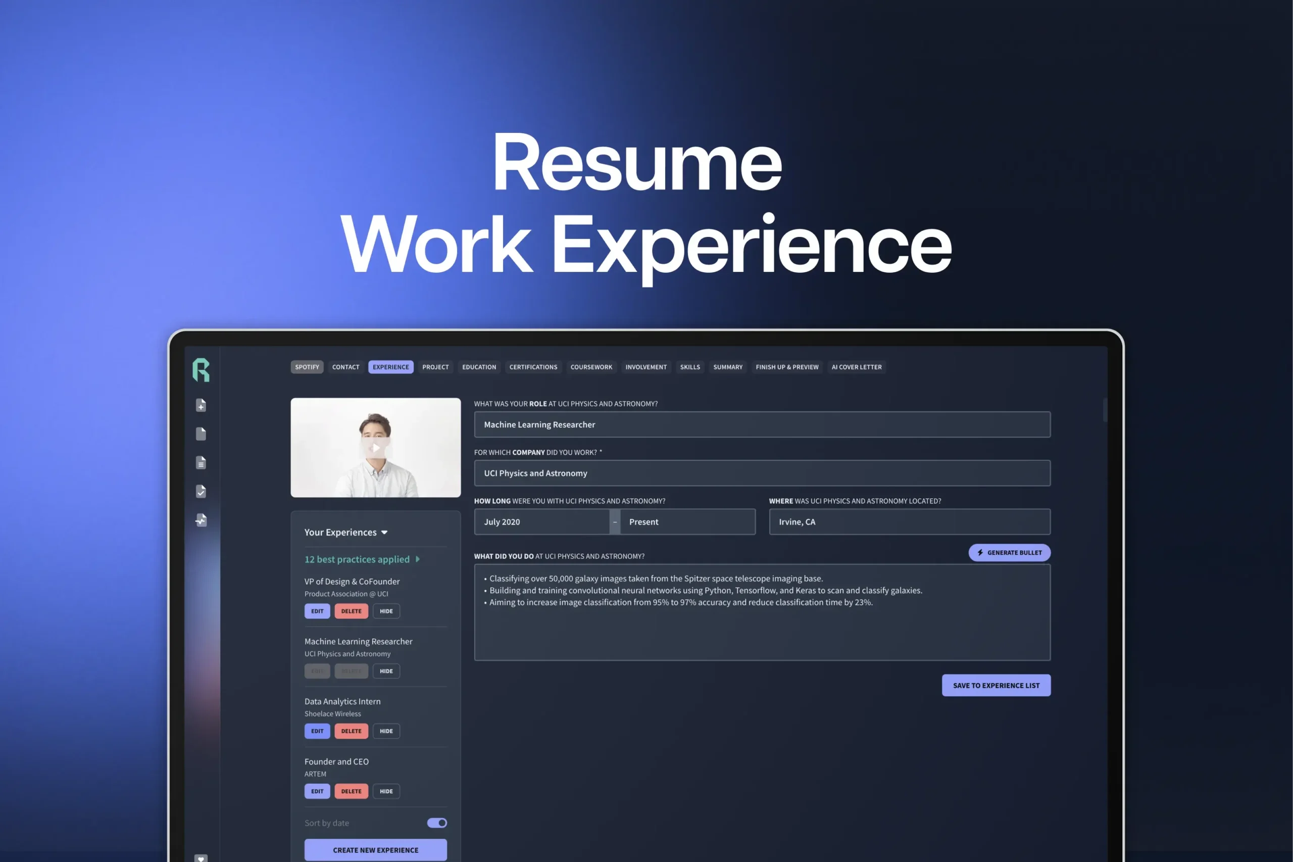 Detail Your Work Experience